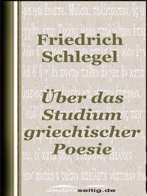 cover image of Über das Studium der griechischen Poesie